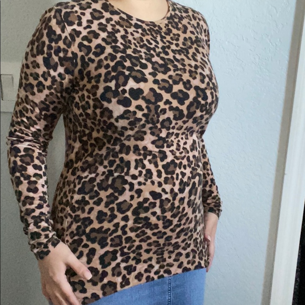 Maternity Leopard Long Sleeve Shirt